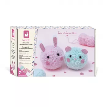 Kit créatif de pompons Janod - 2 petits animaux - dès 7 ans