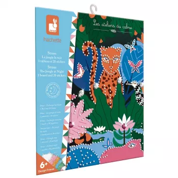 Kit de mosaïque cristal phosphorescente Janod - Night Jungle - activité créative pour enfants dès 6 ans