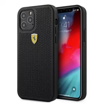 Ferrari FESPEHCP12MBK coque rigide On Track Perforated pour iPhone 12/12 Pro 6,1 inch noire