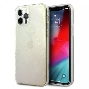 Guess GUHCP12M3D4GIRBL coque rigide Iridescent Opal pour Apple iPhone 12 / iPhone 12 Pro 6,1 inch – 4G 3D Pattern Collection