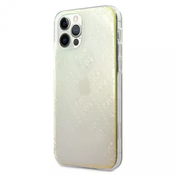 Guess GUHCP12M3D4GIRBL coque rigide Iridescent Opal pour Apple iPhone 12 / iPhone 12 Pro 6,1 inch – 4G 3D Pattern Collection