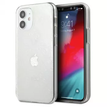 Guess GUHCP12S3D4GTR coque rigide transparente pour iPhone 12 mini 4G 3D Pattern Collection