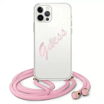 Guess coque rigide Script Vintage pour iPhone 12 / 12 Pro 6,1 inch - rose