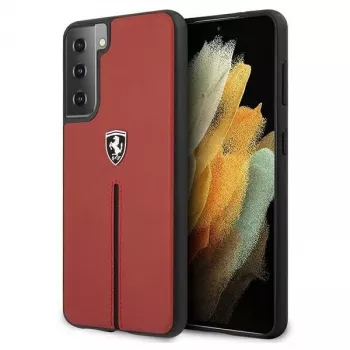 Ferrari FEOSIHCS21MRE coque rigide S21+ G996 rouge Off Track cuir bande nylon pour Samsung Galaxy S21+