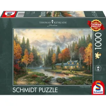 Puzzle 1000 pièces Schmidt Thomas Kinkade Studios Autumn Evening at the Lake