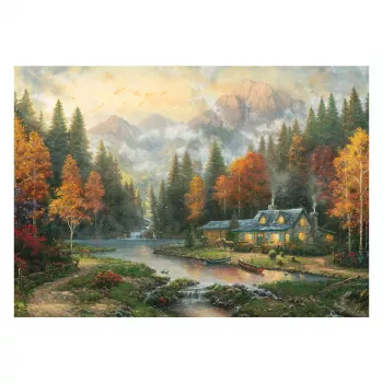 Puzzle 1000 pièces Schmidt Thomas Kinkade Studios Autumn Evening at the Lake