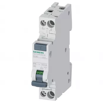 Siemens 5SV13166KK16 disjoncteur différentiel 2 pôles 16 A 30 mA, courbe B, type A, 6 kA