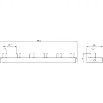 SIEMENS 5ST3675-0 peigne de raccordement à broches 10mm² 3p/N 6xAFD+6xKomp. 12TE