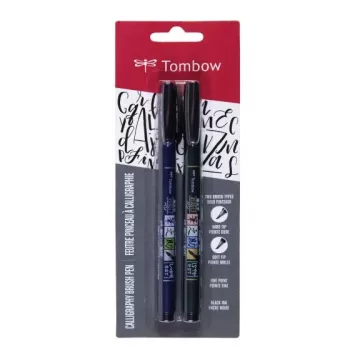 Ensemble de feutres pinceaux Tombow WS-BHS-2P - noir - 2 pièces - emballage blister