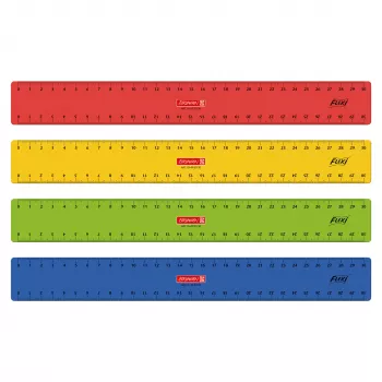 Règle BRUNNEN 30,0 cm rouge jaune vert ou bleu