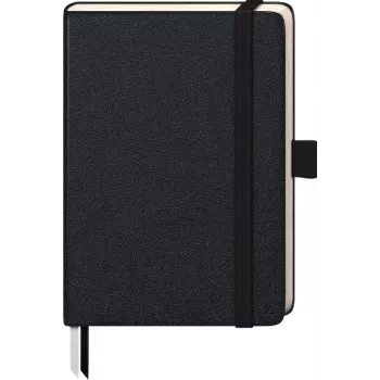 Carnet BRUNNEN KOMPAGNON A6 ligné - 96 feuilles, couverture rigide, noir