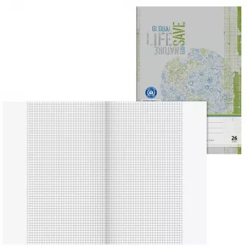 Cahier scolaire Brunnen recyclé Lineatur 26 quadrillé avec marge extérieure A4 16 feuilles 32 pages 70 g/m² papier recyclé Ange Bleu