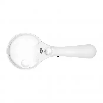 WEDO 2717550 Loupe 3x/4.5x/12x, blanc/noir
