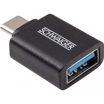 Schwaiger Adaptateur USB USB 3.1 Type-C mâle vers USB 3.0 Type-A femelle noir (CAU310 533)