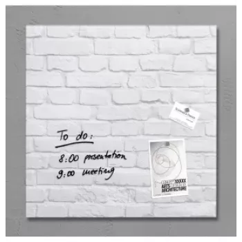 SIGEL GL164 tableau magnétique en verre 480 x 480 mm blanc