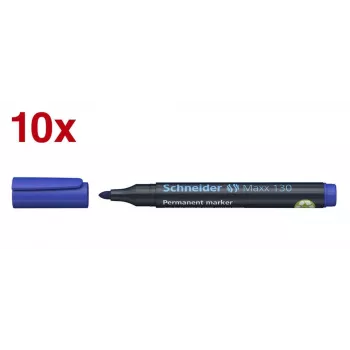 Schneider Maxx 130 Marqueur permanent bleu 1,0 - 3,0 mm (lot de 10)