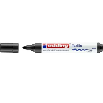 EDDING 4500 Marqueur textile noir pointe ronde 2-3 mm permanent opaque encre pigmentaire à base d'eau 1 pièce