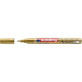 EDDING 4-753053 Marqueur peinture or - pointe ronde - largeur de trait 1-2 mm - corps en aluminium - à base d'huile - permanent - très opaque