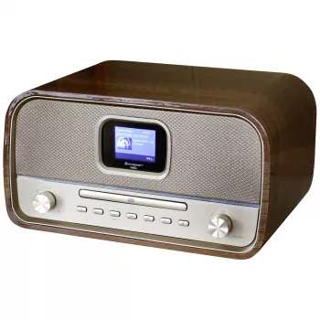Soundmaster DAB970BR1 radio de table DAB+, FM, AUX, Bluetooth, CD, USB, fonction de charge de batterie, marron