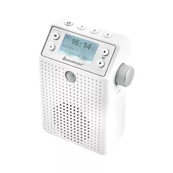 Soundmaster DAB60WE radio à prise DAB+, FM, Bluetooth, USB fonction mains libres, résistante aux éclaboussures, blanche