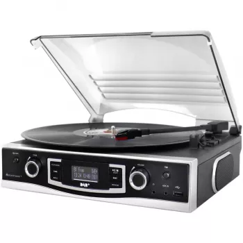 Soundmaster PL590SW chaîne stéréo platine vinyle avec DAB+, FM, AUX, USB, fonction d'enregistrement, noire