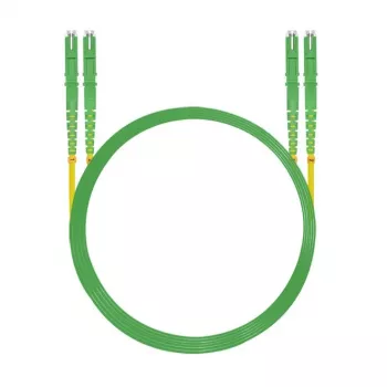 HELOS Câble de raccordement fibre optique E2000® APC/E2000® APC (LSH) Duplex 9/125µm OS2 jaune 0,5 m