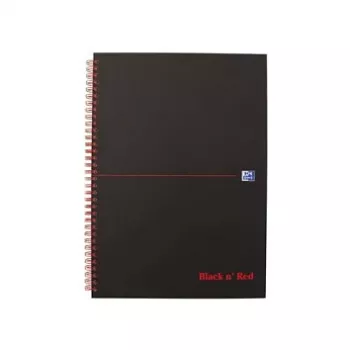 Oxford 400047609 Carnet A4 petits carreaux noir 70 feuilles mat