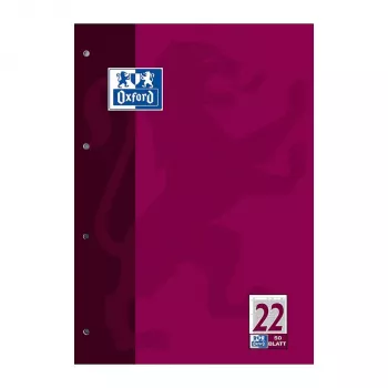 Bloc de correspondance Oxford DIN A4 ligné réglure 22, 80 feuilles, 90 g/m², blanc