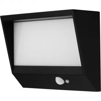 Applique murale solaire LED REV Ritter Lumus 110 lm aluminium noire avec détecteur de mouvement 2022001300