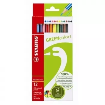 Crayons de couleur STABILO GREENcolors - Multicolore - 12 pièces