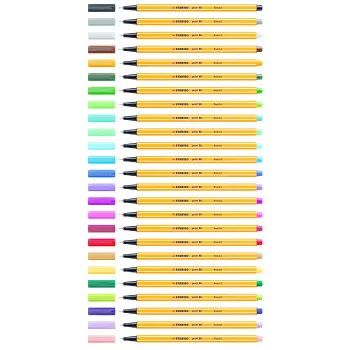 Stylo fineliner STABILO Point 88 - Couleurs assorties - 0,4 mm - Lot de 12