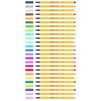 Stylo fineliner STABILO Point 88 0,4 mm - 20 couleurs assorties