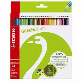 Crayons de couleur STABILO Green Colors - 2 mm - Lot de 24