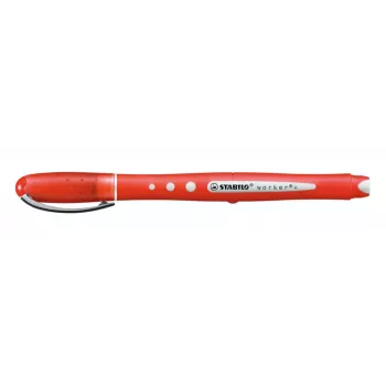 Stylo roller STABILO worker colorful - Rouge - 0,5 mm - Ambidextre - Lot de 10