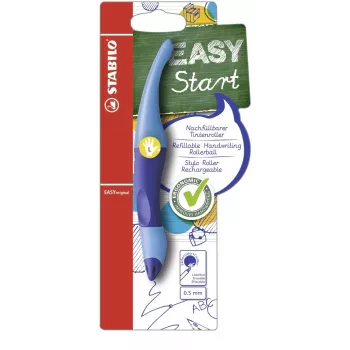 Stylo roller STABILO EASYoriginal - Bleu - Gauchers - Blister - 1 pièce