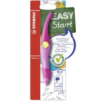 Stylo roller ergonomique STABILO EASYoriginal rose/rose clair pour droitiers