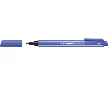 Stylo fineliner STABILO pointMax - Bleu outremer - Medium 0,8 mm - Ronde - Encre à base d'eau