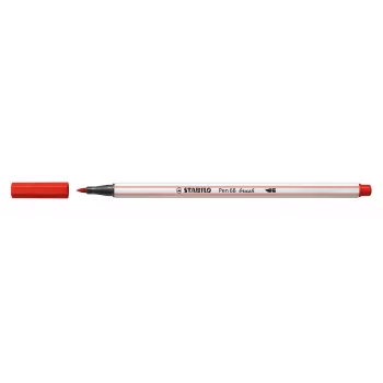 STABILO Pen 68 Brush - medium - rouge - pointe pinceau flexible - encre à base d'eau - Allemagne - adultes et enfants