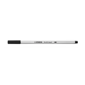 STABILO Pen 68 Brush - medium - noir - pointe pinceau - encre à base d'eau - Allemagne - adultes et enfants