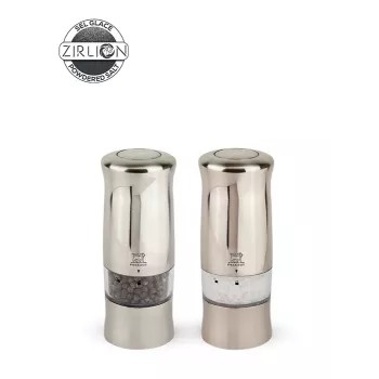 Ensemble de moulins à sel et à poivre électriques Peugeot Zeli Duo PM+SM Z argent 14 cm