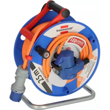 Brennenstuhl 1182470200 Enrouleur de câble 25 m orange fiche CEE 16 A 3 broches