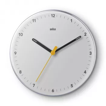 Horloge murale à quartz Braun BC26W analogique Silent Sweep 23 cm blanche