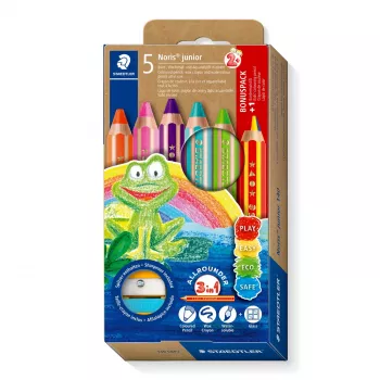 Ensemble de crayons de couleur 3 en 1 STAEDTLER Noris Junior pour enfants PEFC 140 C6P2