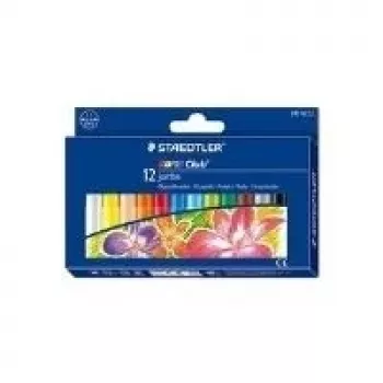 Crayons de cire STAEDTLER Noris Club 243 NC12 - 12 couleurs assorties - diamètre 11 mm - boîte en carton
