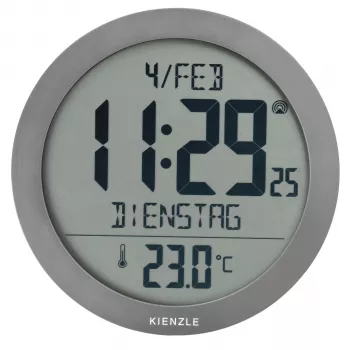 KIENZLE DCF Horloge murale radio-pilotée avec affichage de la température ambiante, anthracite