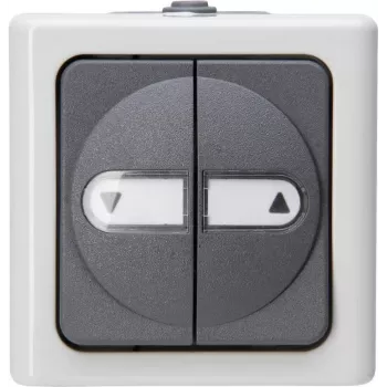 Heinrich Kopp 560956012 interrupteur va-et-vient en saillie IP44 noir/blanc thermoplastique