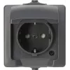 HEINRICH KOPP NAUTIC prise Schuko 1 poste avec couvercle rabattable, IP44, en saillie, gris