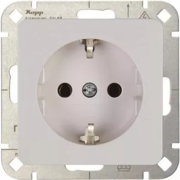 Prise murale Heinrich Kopp HK02 Arctic White à encastrer 16 A 250 V type F avec sécurité enfant