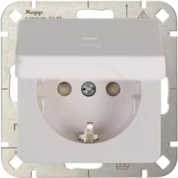 Heinrich Kopp HK02 prise Schuko avec protection contre les contacts renforcée, blanc pur (RAL 9010), encastrée