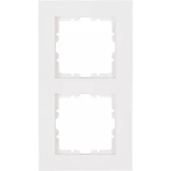 HEINRICH KOPP cadre de recouvrement 2 postes HK07 PURE (157 x 86 x 9,5 mm | IP20 | fixation à clips) - blanc pur (406929008)